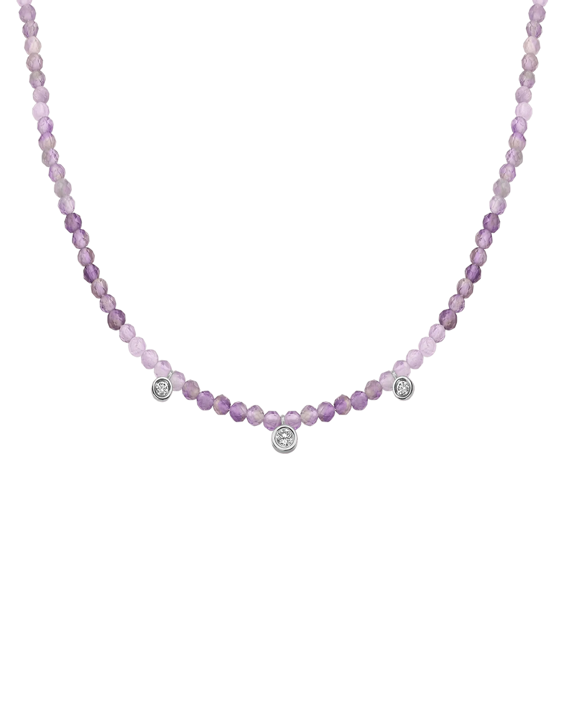 Emerald Gemstone & Three diamonds Necklace - 14K Rose Gold