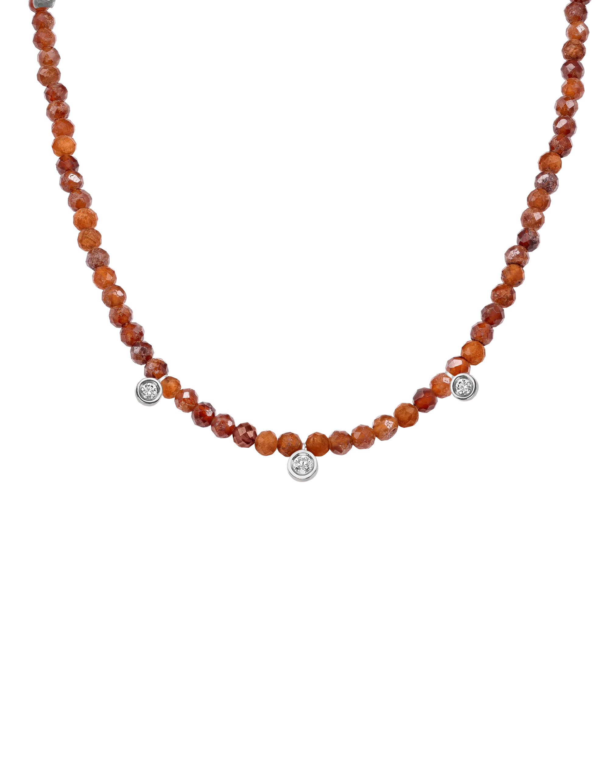Emerald Gemstone & Three diamonds Necklace - 14K Rose Gold
