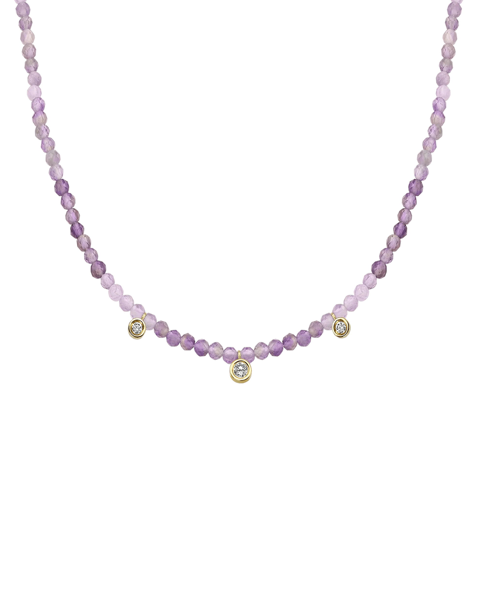 Emerald Gemstone & Three diamonds Necklace - 14K Rose Gold