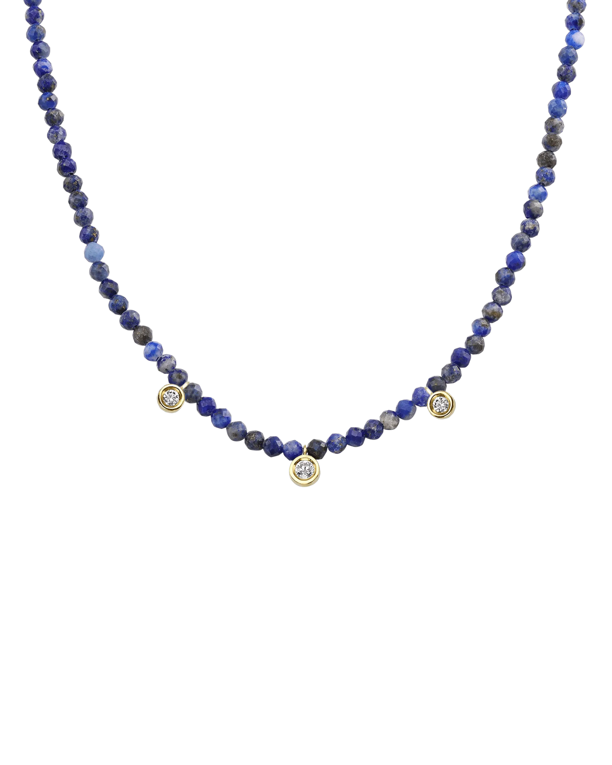 Emerald Gemstone & Three diamonds Necklace - 14K Rose Gold