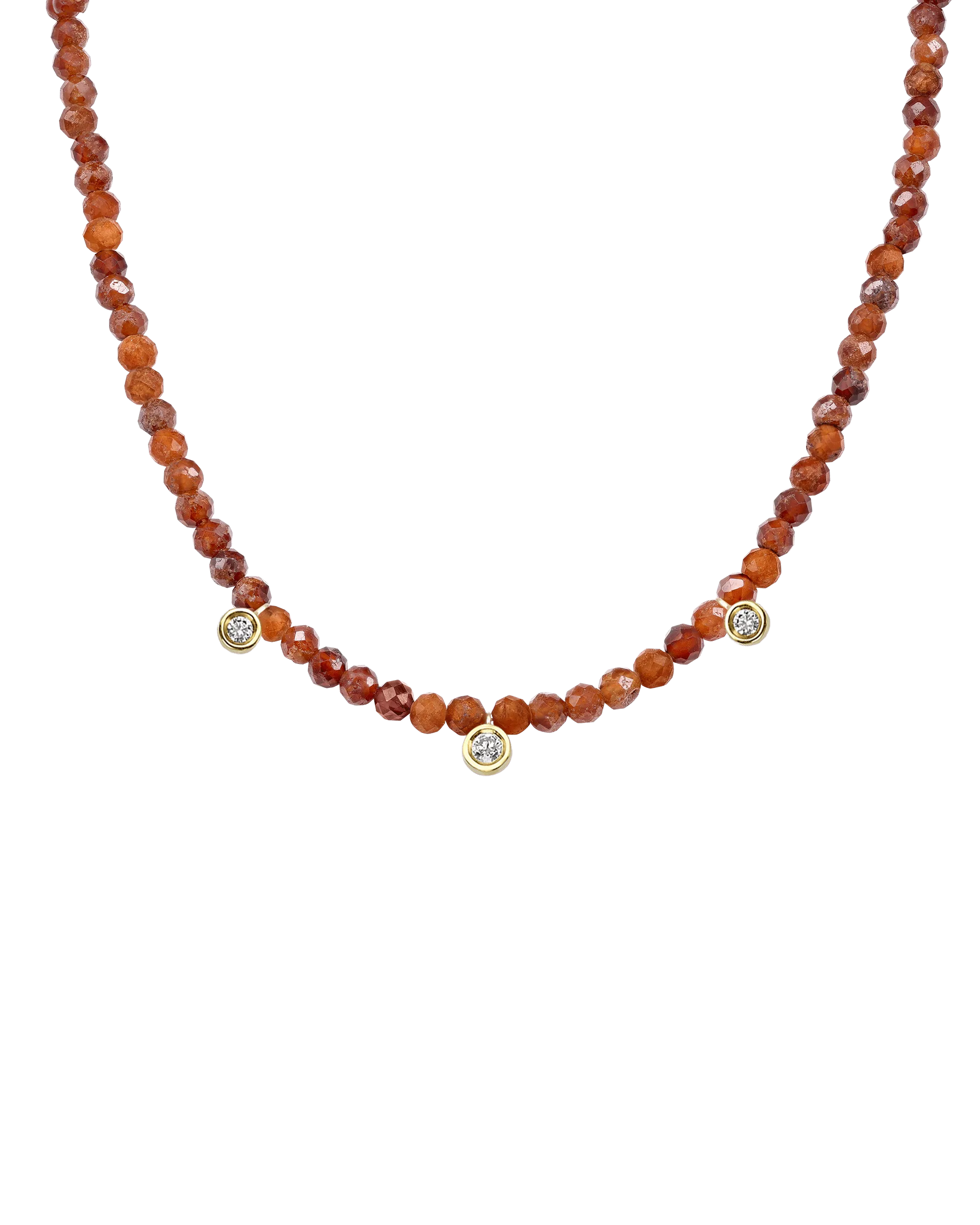 Emerald Gemstone & Three diamonds Necklace - 14K Rose Gold