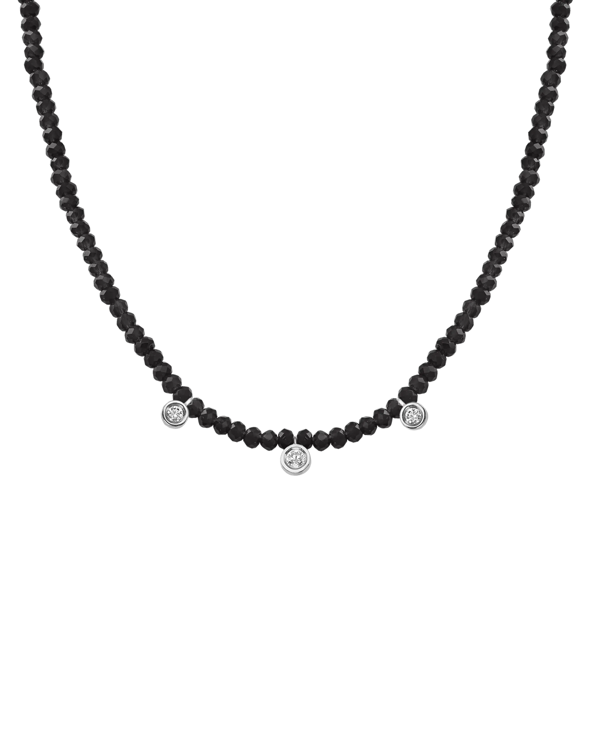Emerald Gemstone & Three diamonds Necklace - 14K Rose Gold