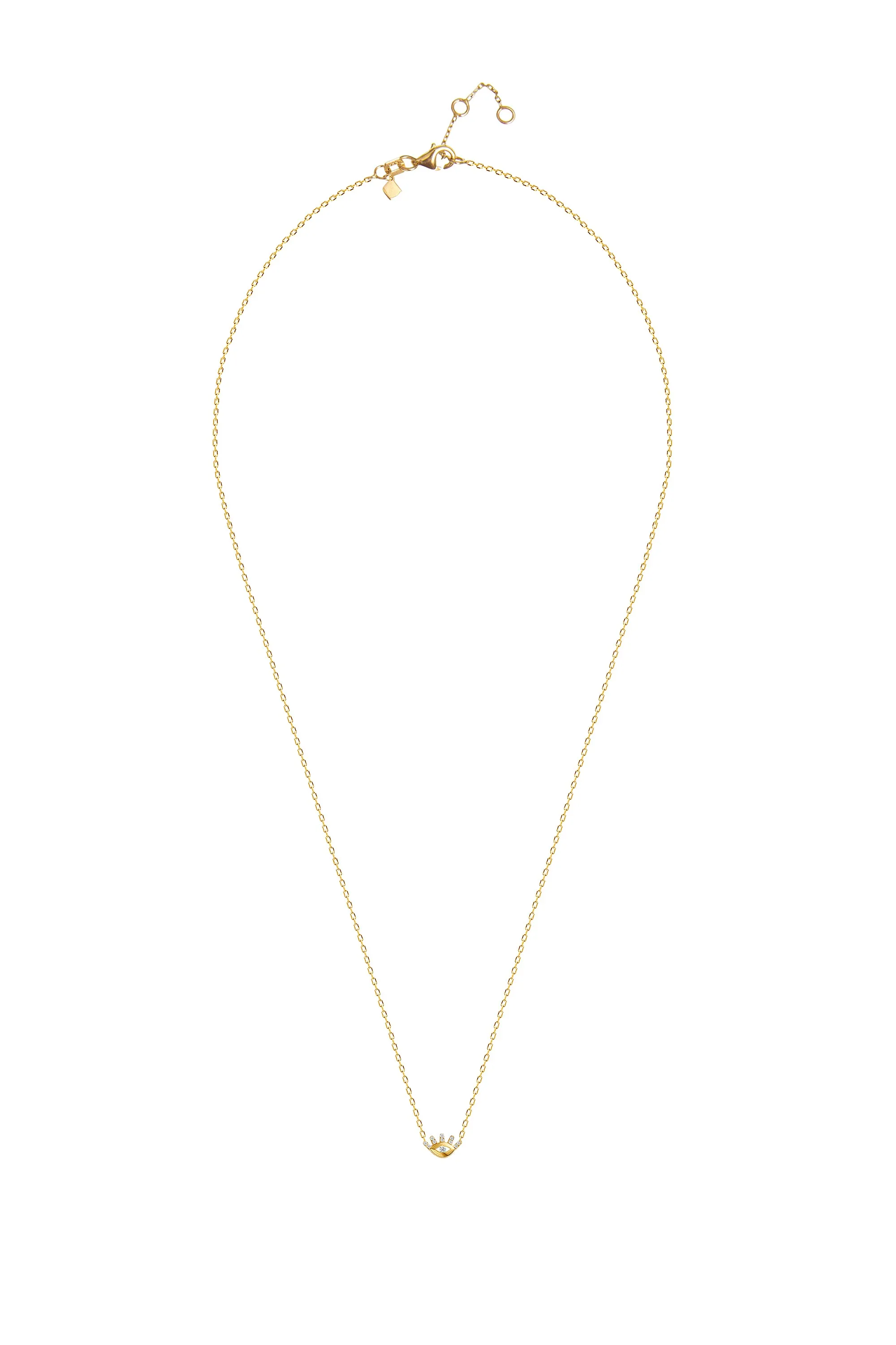 Evil Eye Diamond Necklace - 14 karat gold necklace, diamonds 0.09ct