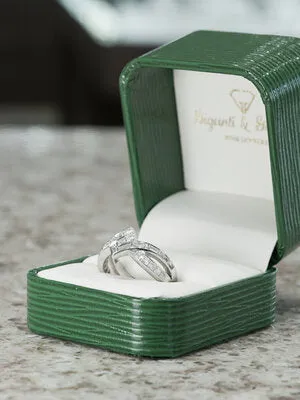 Free Form Baguette and Round Diamond Ring