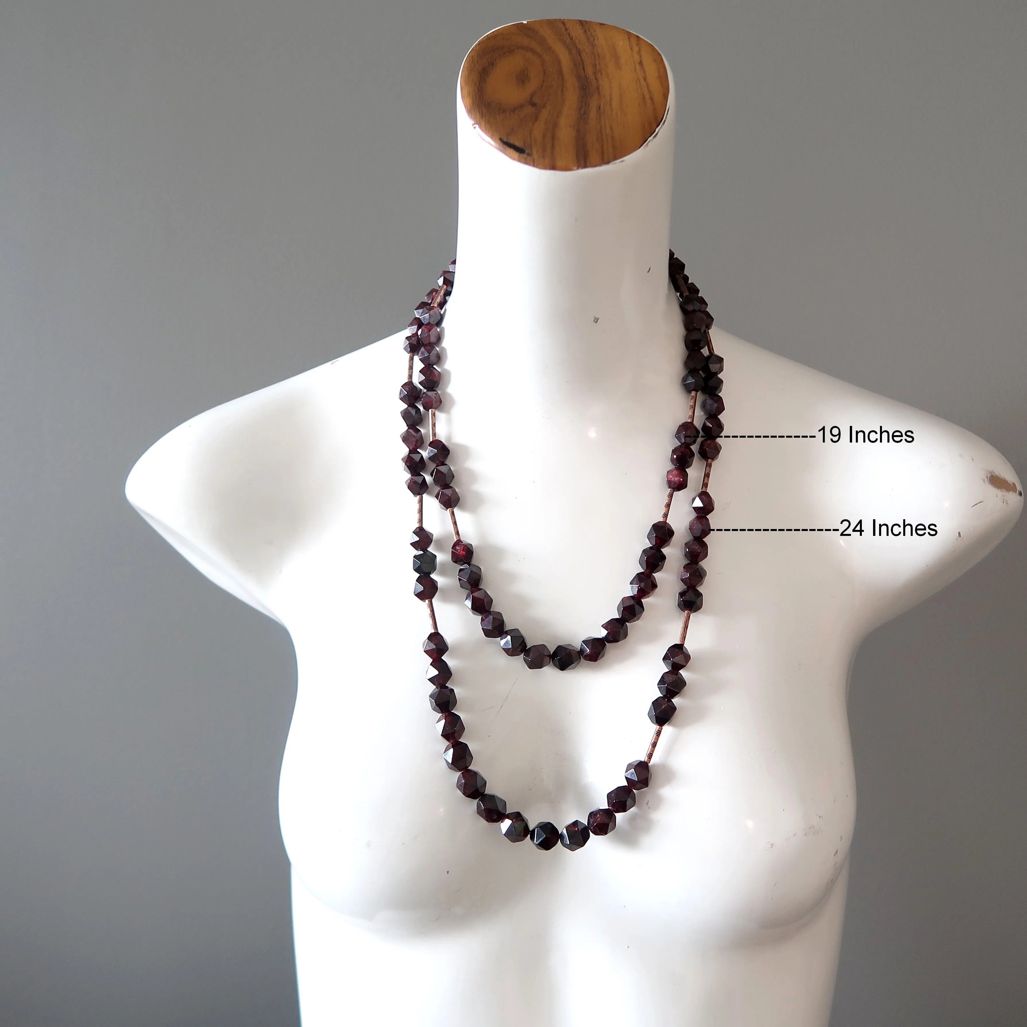 Garnet Necklace Lady in Red Classic Faceted Gemstones
