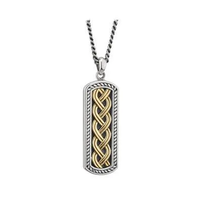 Gent’s Silver and Two-Tone Celtic Ingot Pendant