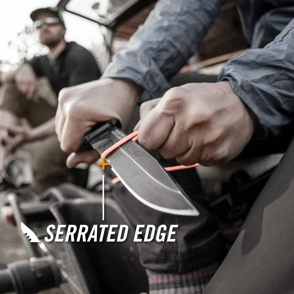 Gerber Gear StrongArm - Fixed Blade, Full Tang Knife - Camping Knife with Multiple Carry Options - Made in USA - Black, Serrated Edge