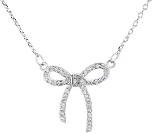 GIGB PBDK Silver Bow Necklaces for Women,Sparkly Rhinestone Bow Pendant Choker Necklace,Charm Gold Crystal Coquette Necklace,Cute Party Bow Jewelry Gifts