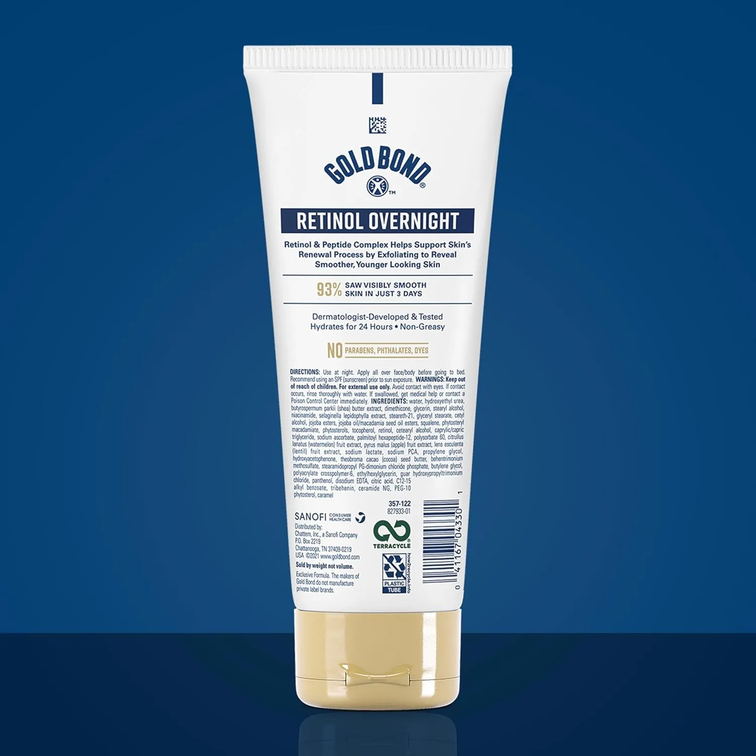 Gold Bond Age Renew Retinol Overnight Body & Face Lotion, With Retinol & Peptide Complex, for Dry Skin, 7 oz.