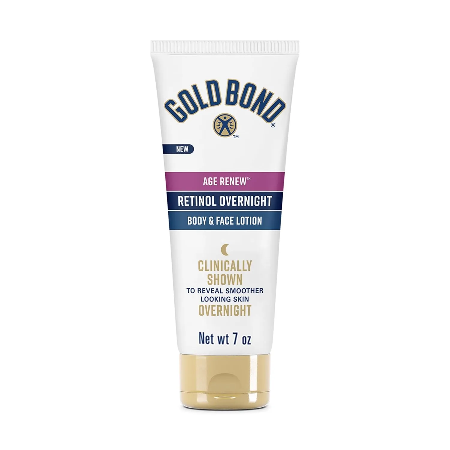 Gold Bond Age Renew Retinol Overnight Body & Face Lotion, With Retinol & Peptide Complex, for Dry Skin, 7 oz.