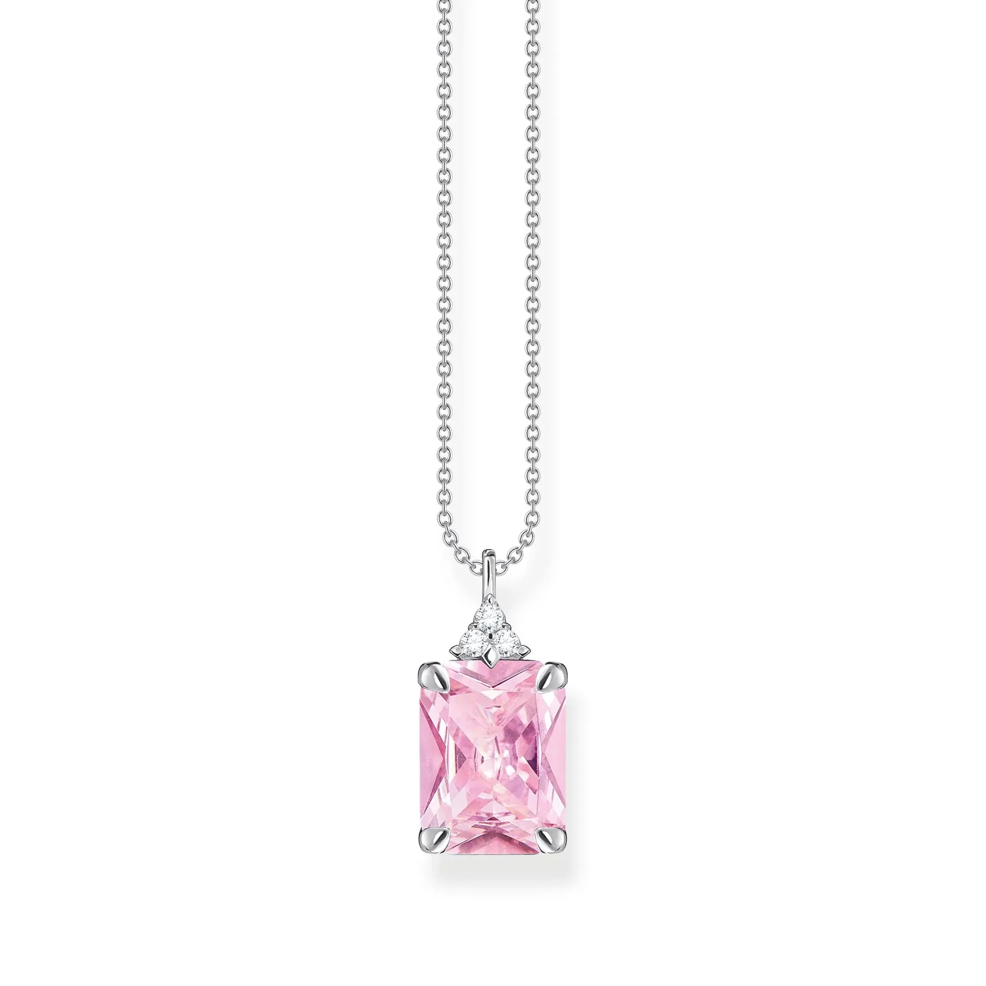 Heritage Pink Stone Silver Necklace