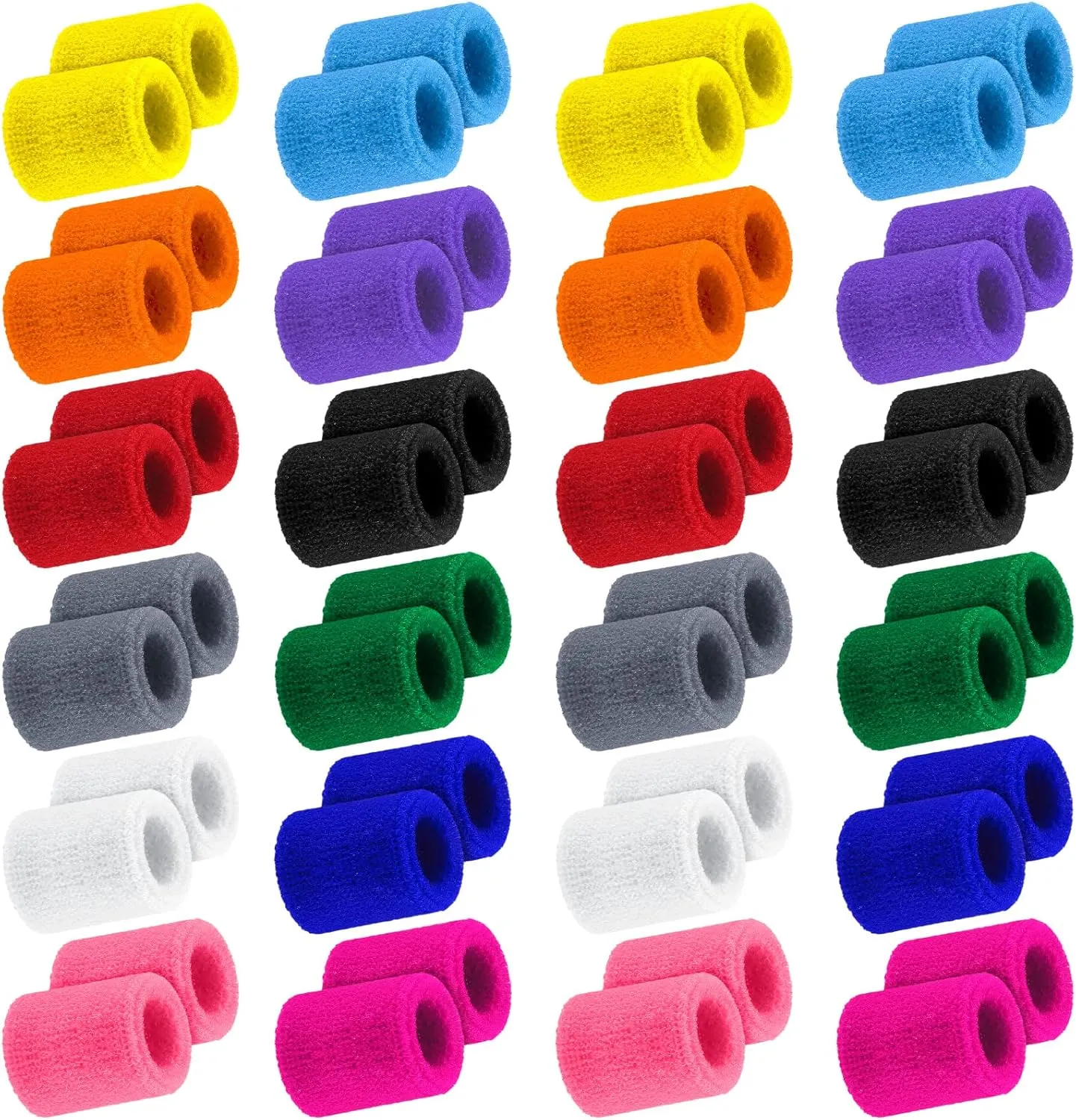 Hungdao sweatbands for Kids Bulk Sweat Band Athletic Sports Wrist Bands Basketball Football Party Favors for Kids Outdoor Activity
