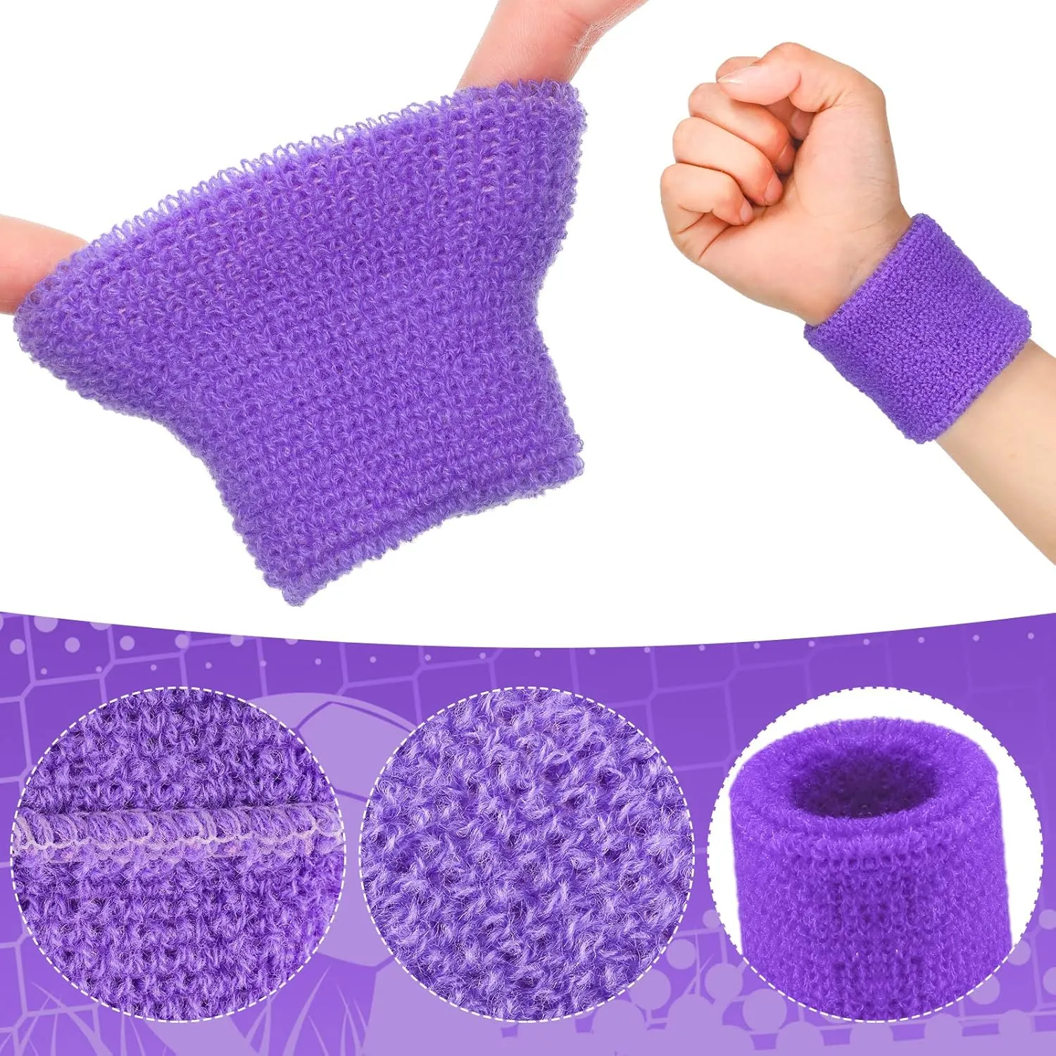Hungdao sweatbands for Kids Bulk Sweat Band Athletic Sports Wrist Bands Basketball Football Party Favors for Kids Outdoor Activity