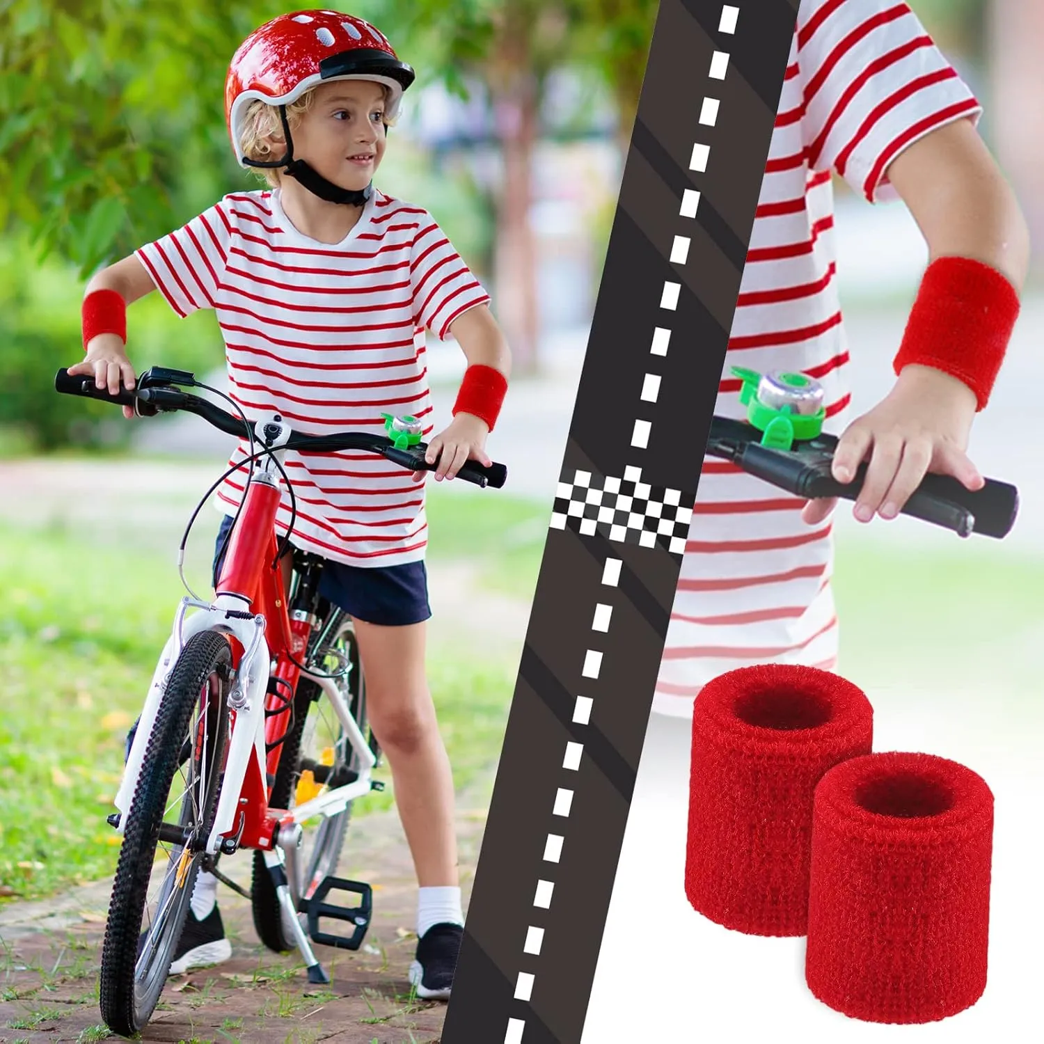 Hungdao sweatbands for Kids Bulk Sweat Band Athletic Sports Wrist Bands Basketball Football Party Favors for Kids Outdoor Activity