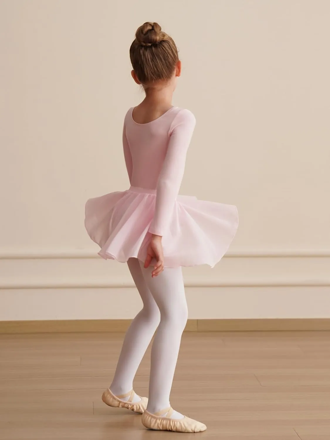 Leotards for Girls Long Sleeve Ballet Dress Toddler Dance Leotard with Skirt Kids Gymnastics Outfits Tutu Dress