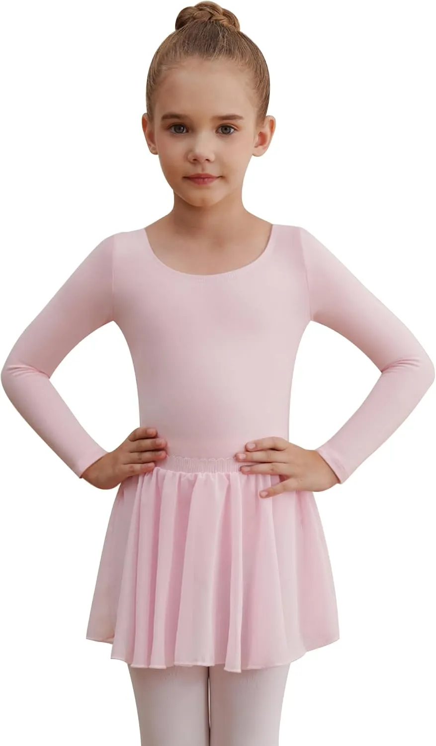 Leotards for Girls Long Sleeve Ballet Dress Toddler Dance Leotard with Skirt Kids Gymnastics Outfits Tutu Dress