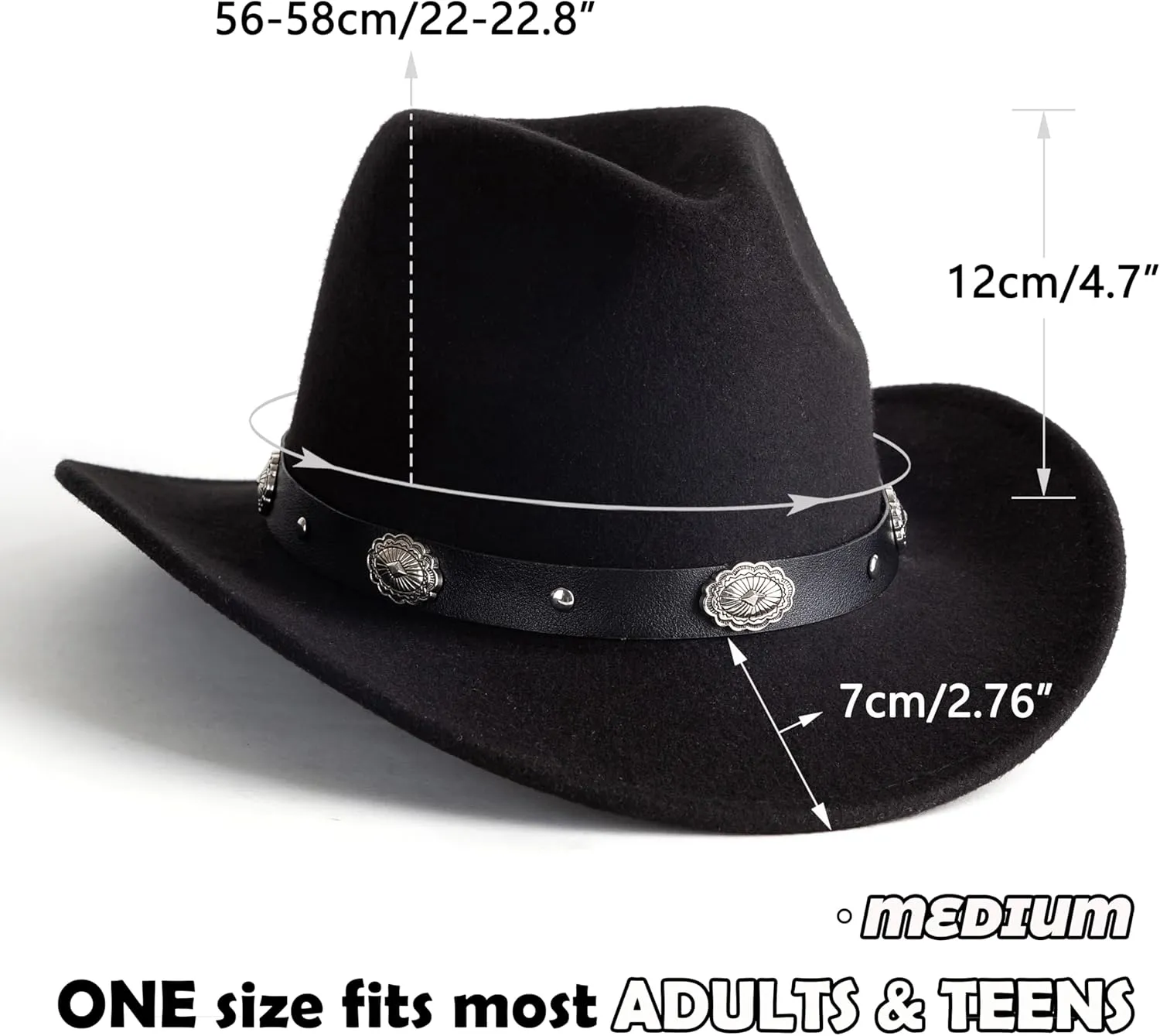 Lisianthus Cowboy Cowgirl Hats for Women & Men Felt Western Outdoor Hat Wide Brim