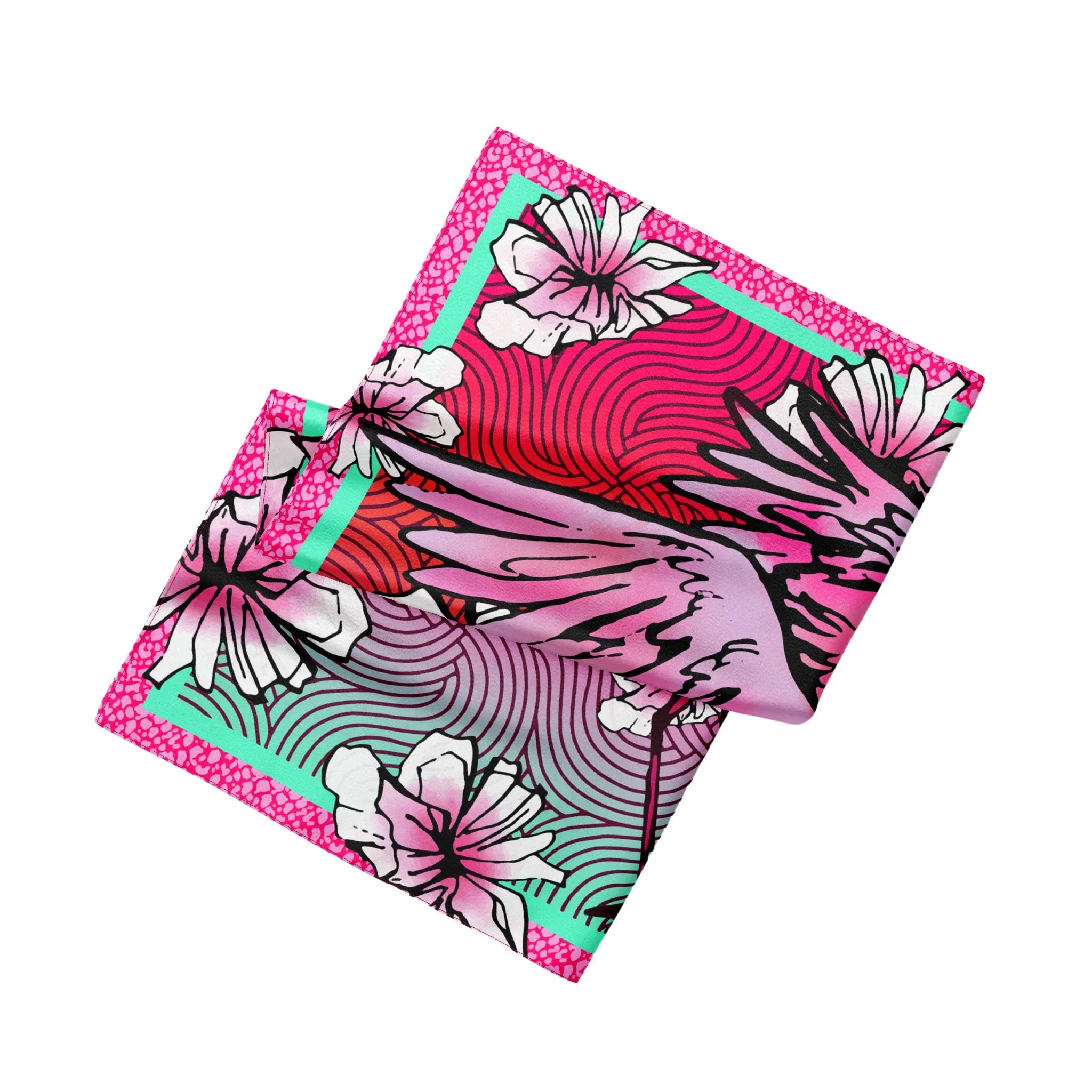 Lola Silk Blend Scarf - Flamboyant Flamingo