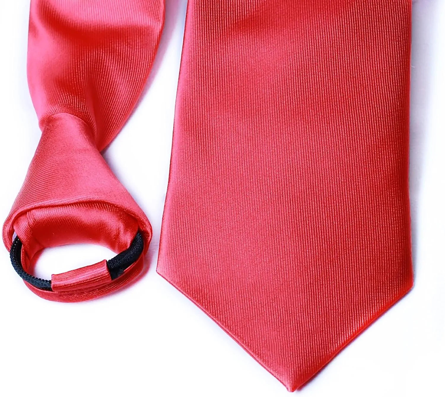 Moda Di Raza Ties For Men, Alternative to Clip On, Woven Microfiber Satin Silk Finish, Zipper Necktie For Adult and Boys