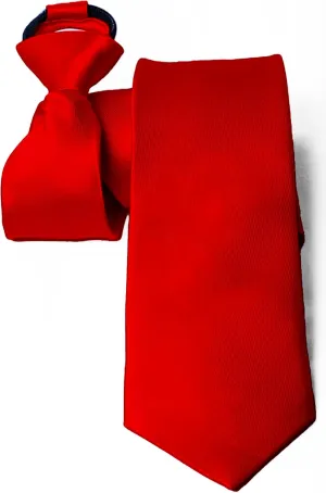 Moda Di Raza Ties For Men, Alternative to Clip On, Woven Microfiber Satin Silk Finish, Zipper Necktie For Adult and Boys