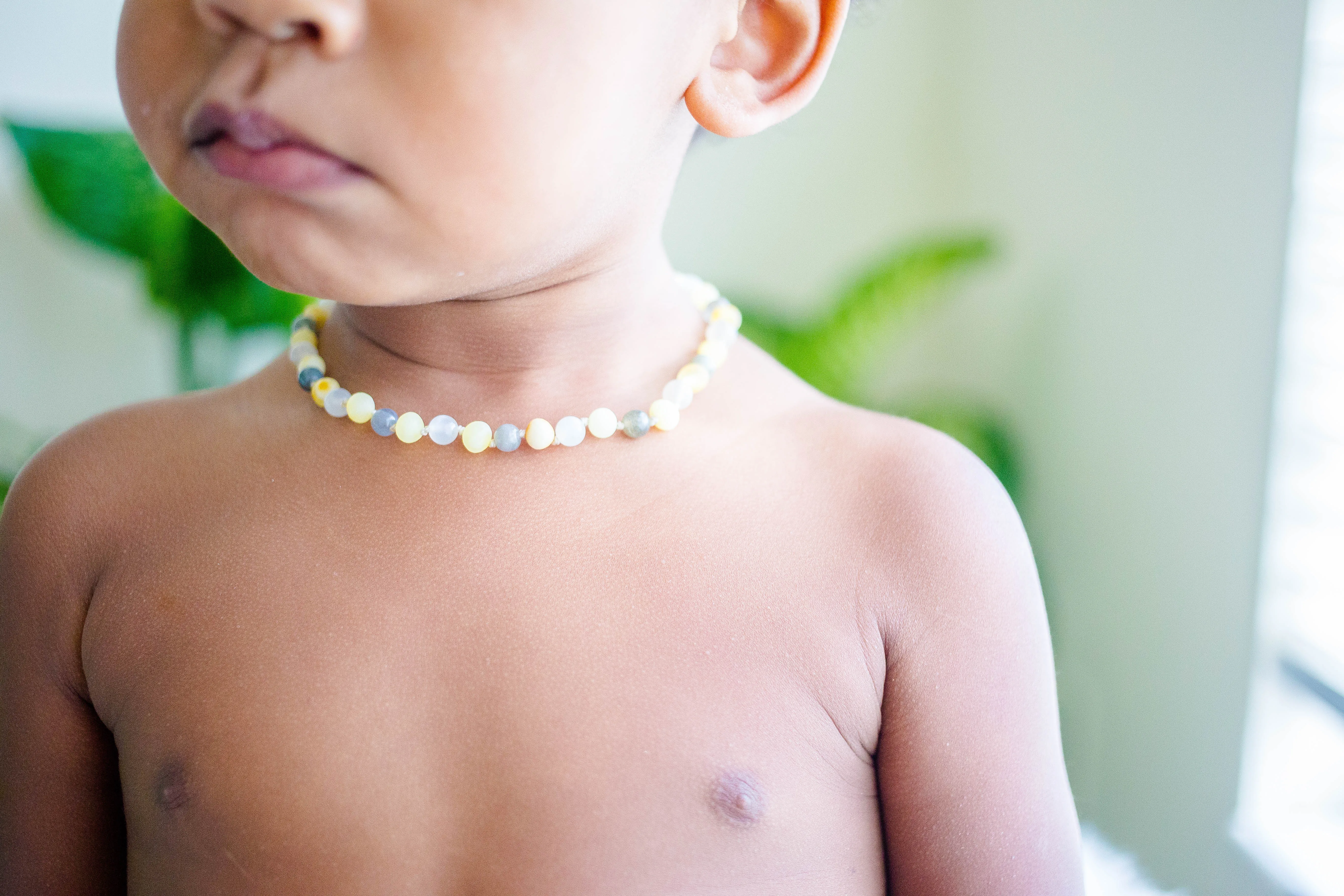 Moonstone, Labradorite   Raw/Polished Buttermilk Baltic Amber Necklace ll POP   Screw Clasps