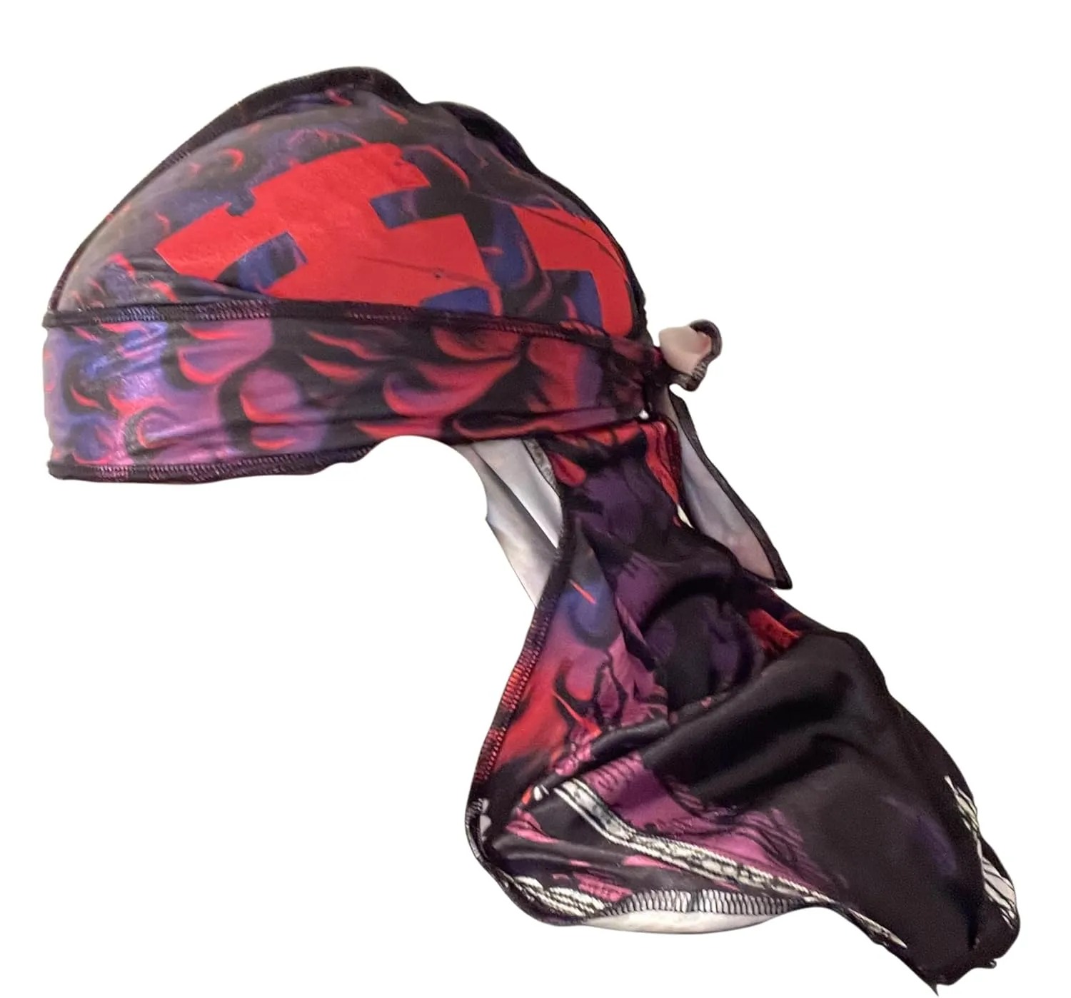 New Premium Silky Durag Design Satin Chainsaw Purple Red Blue