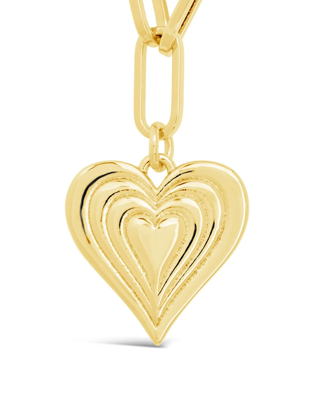 Paperclip Beating Heart Pendant Necklace