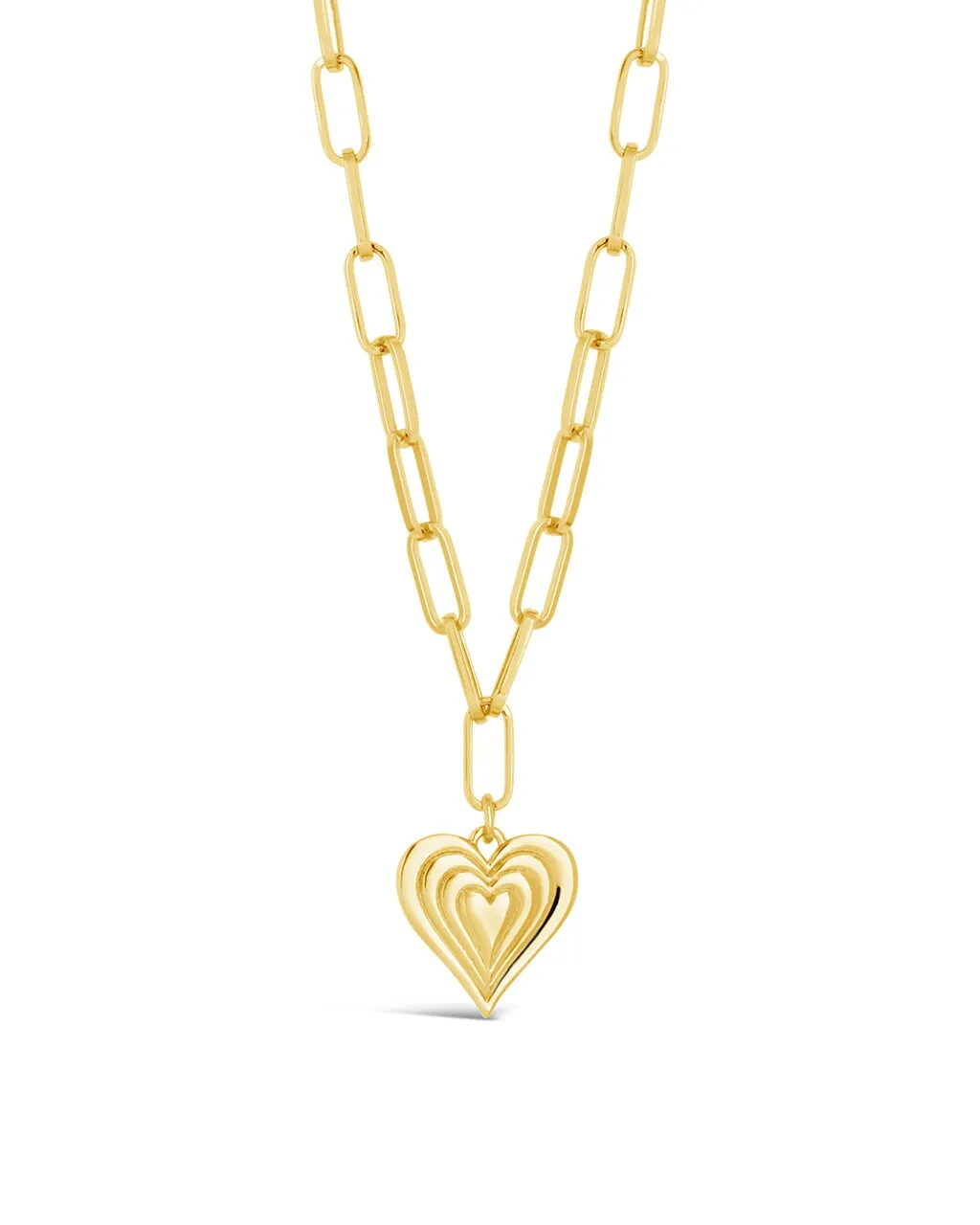 Paperclip Beating Heart Pendant Necklace