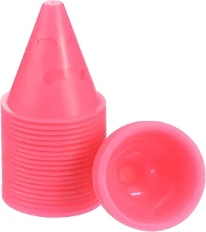 PATIKIL Agility Cones, 25 Pack Sports Cones Training Marker with Expression Holes for Football Roller Skating Outdoor Activity, Pink