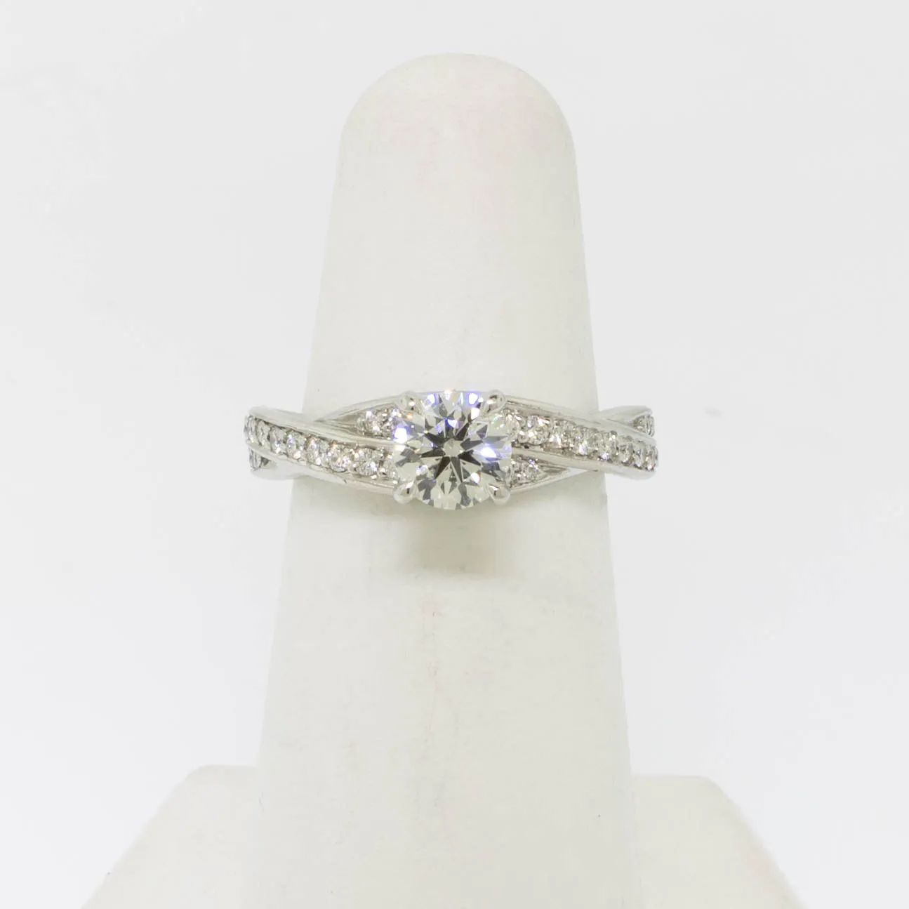 Platinum Diamond Wedding Set (.72CT Center) 1.14cttw Size 5 Preowned Jewelry