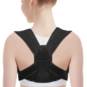 Posture Corrector for Women and Men, Adjustable Upper Back Brace for Clavicle Support and Providing Pain Relief from Neck, Shoulder, and Upper Back (Black, Small/Medium)