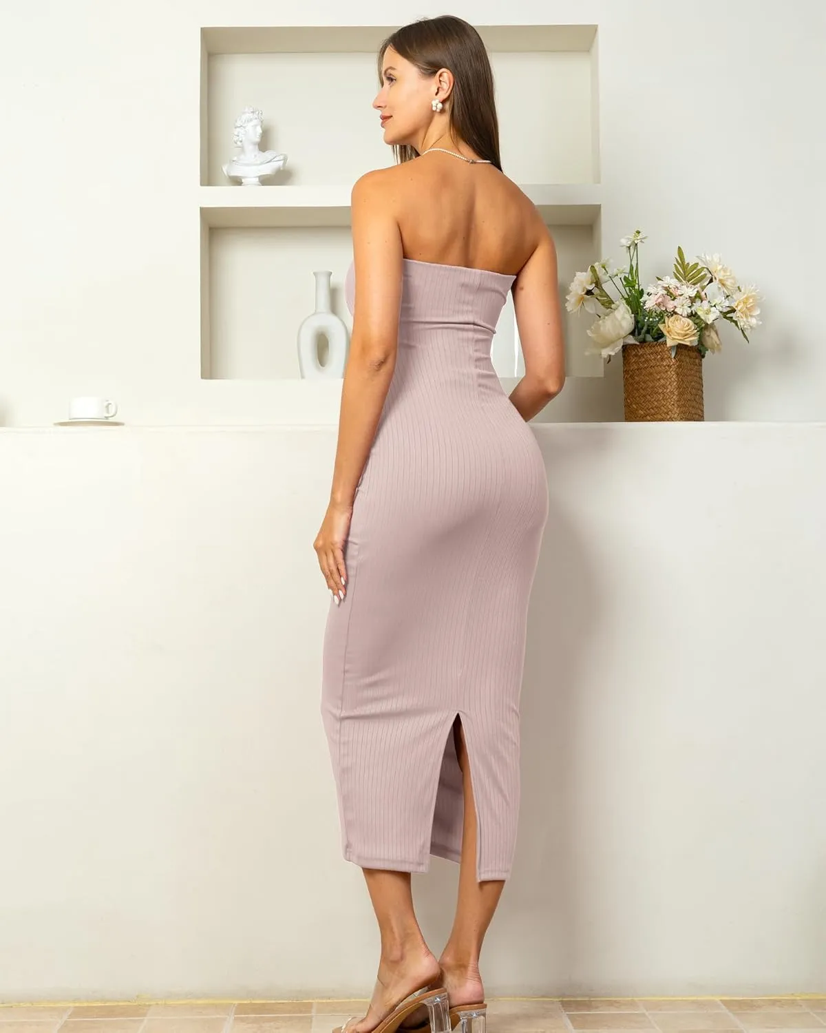 Rnxrbb 2 Piece Maternity Dress Cardigan Baby Shower Wedding Guest Summer Gender Reveal Photoshoot Tube Maternity Dress Long