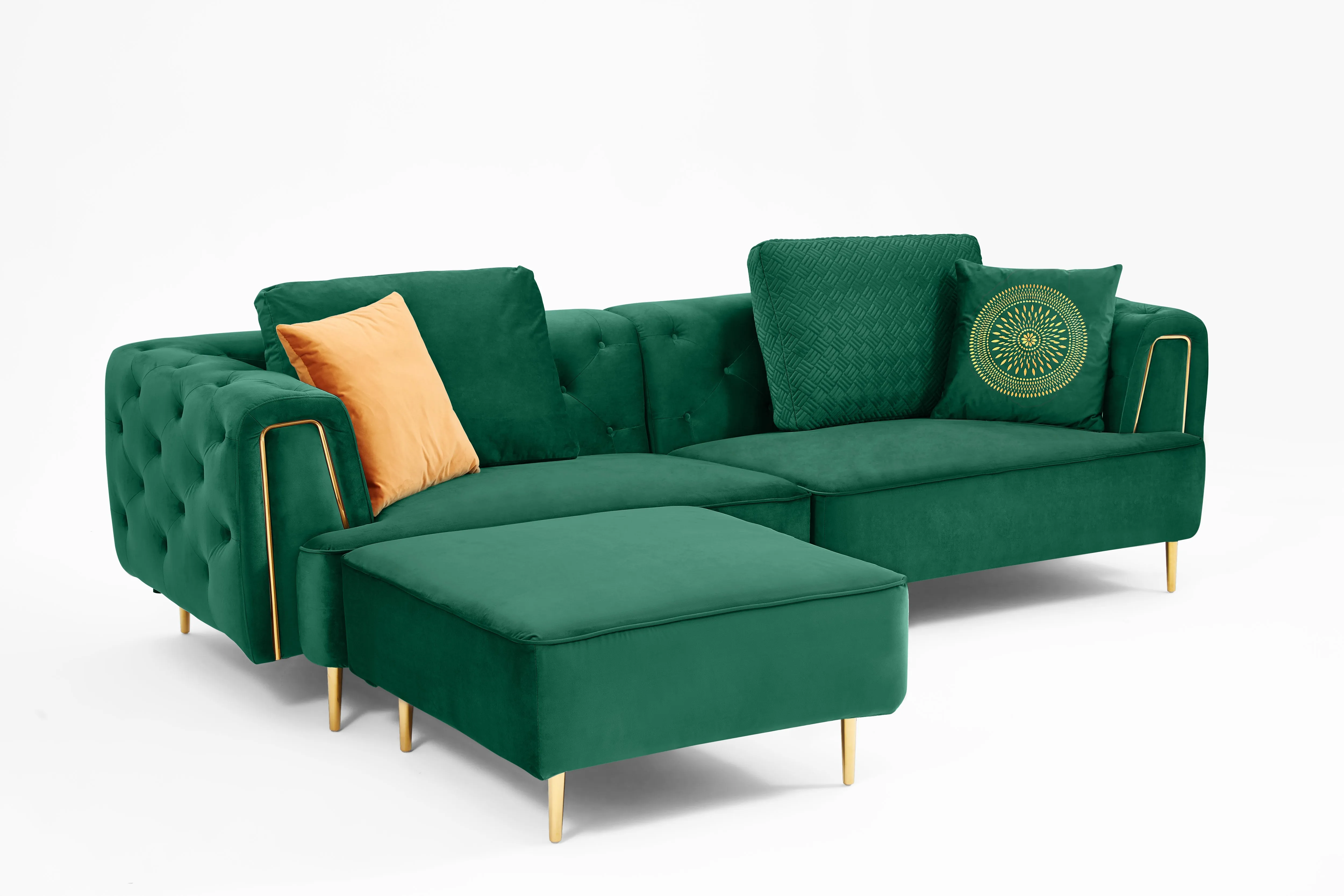 Rubeza Sofia Ottoman - Emerald Green