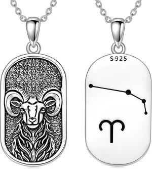 SIMONLY Zodiac Necklace 925 Sterling Silver Constellation Necklace Zodiac Sign Necklaces Horoscope Jewelry Christmas Birthday Astrology Gifts for Women Men Unisex