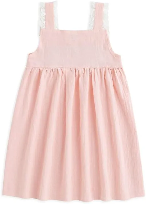 Simplee kids Baby Girl Dress Toddler Casual Dresses Summer Solid Color Floral Girl Clothes