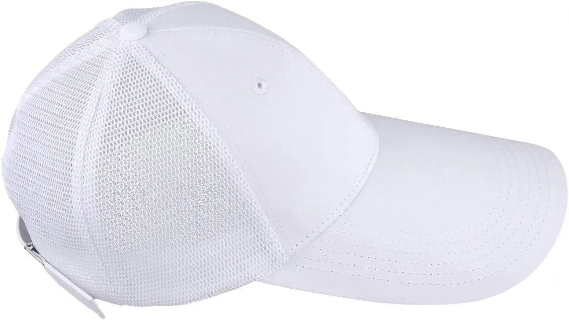 Sportmusies Extra Long Brim Mesh Back Baseball Caps for Men Women Adjustable Breathable Visor Mesh Hat