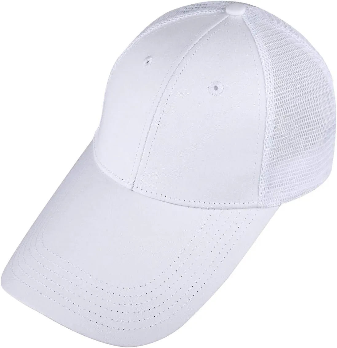 Sportmusies Extra Long Brim Mesh Back Baseball Caps for Men Women Adjustable Breathable Visor Mesh Hat