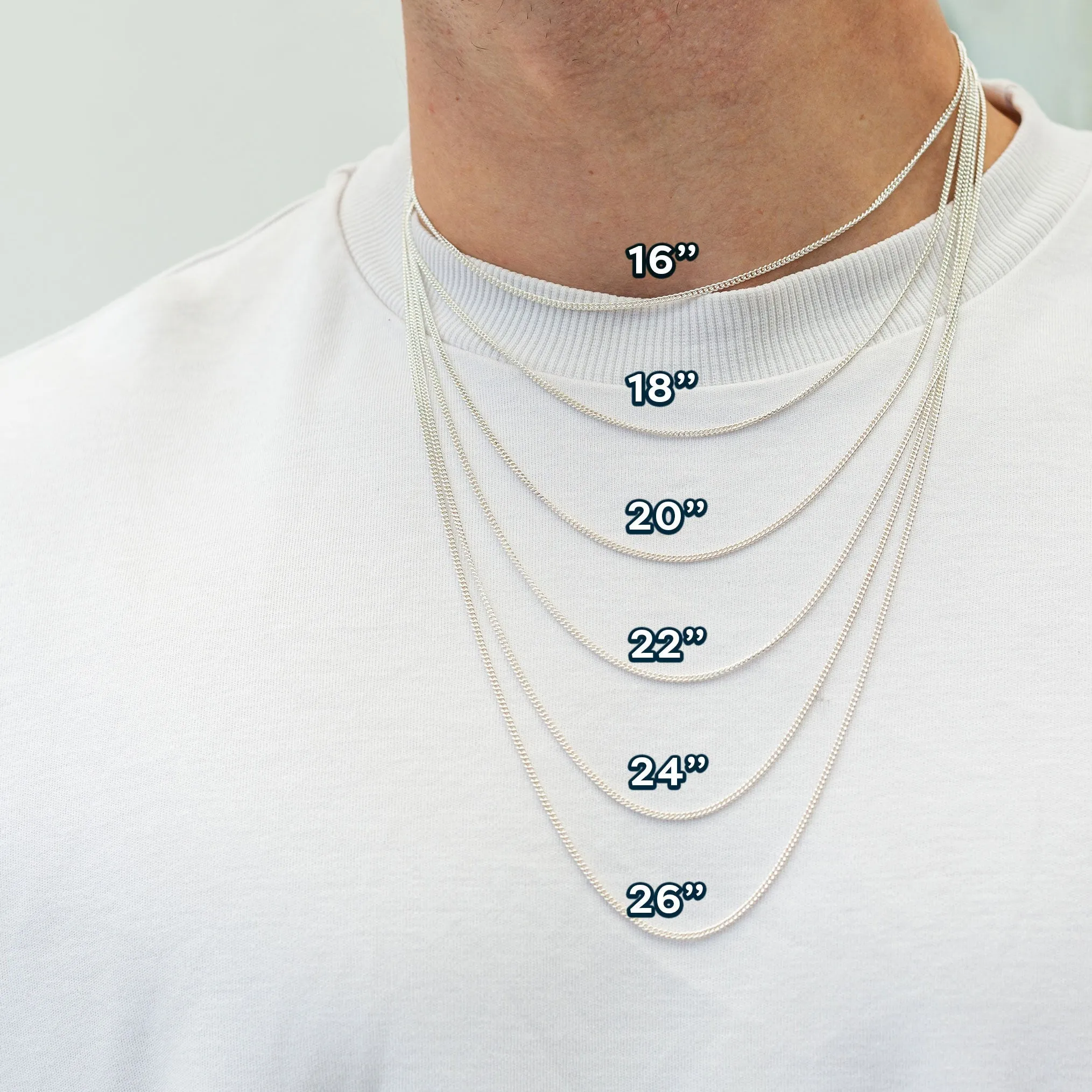 St. Christopher Ellipse Border Necklace (Cast Sterling Silver)