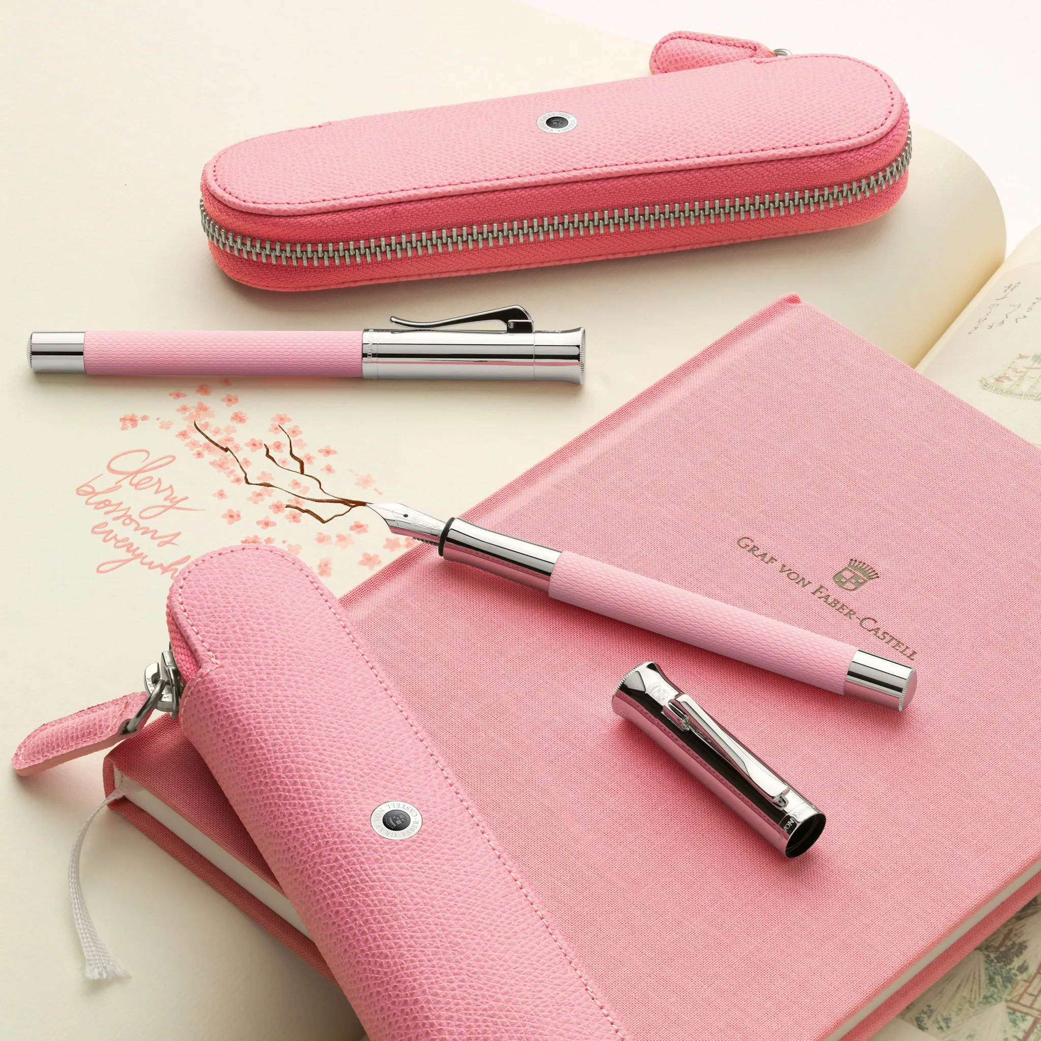 Standard case for 1 pen with zipper Epsom, Yozakura - #118737