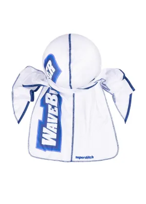 Superstitch Supersilky Ultra Silky Durag x Wavebuilder | 30  Styles Premium Designer Durags for Men | 360 Waves | White and Blue (White Wave)