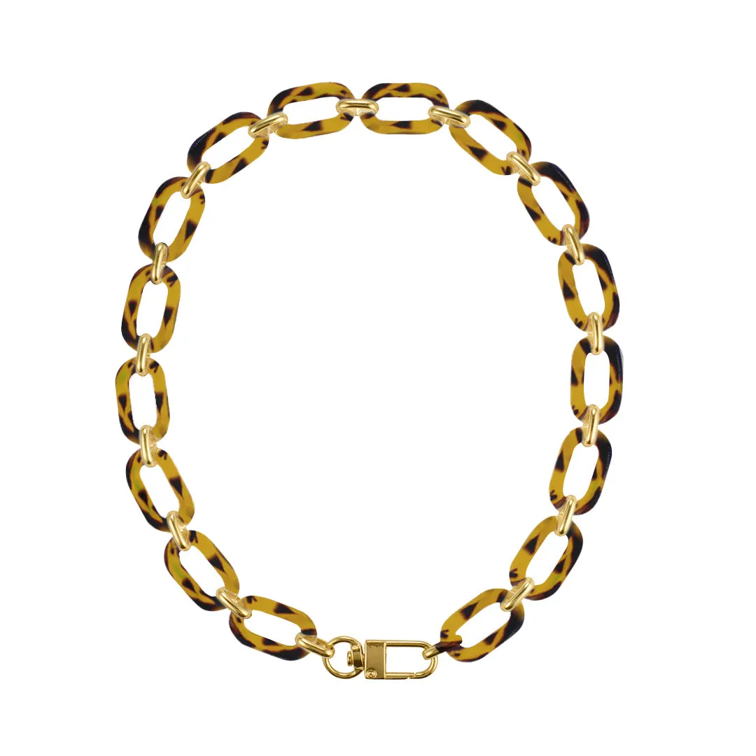 Tortoise Shell Lock Necklace gold
