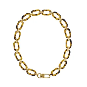 Tortoise Shell Lock Necklace gold