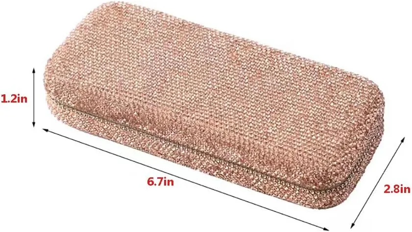 Unisex Bling Diamond-Encrusted Hard Shell Eyeglasses Cases for Women Men,Portable Protective Case for Sunglasses