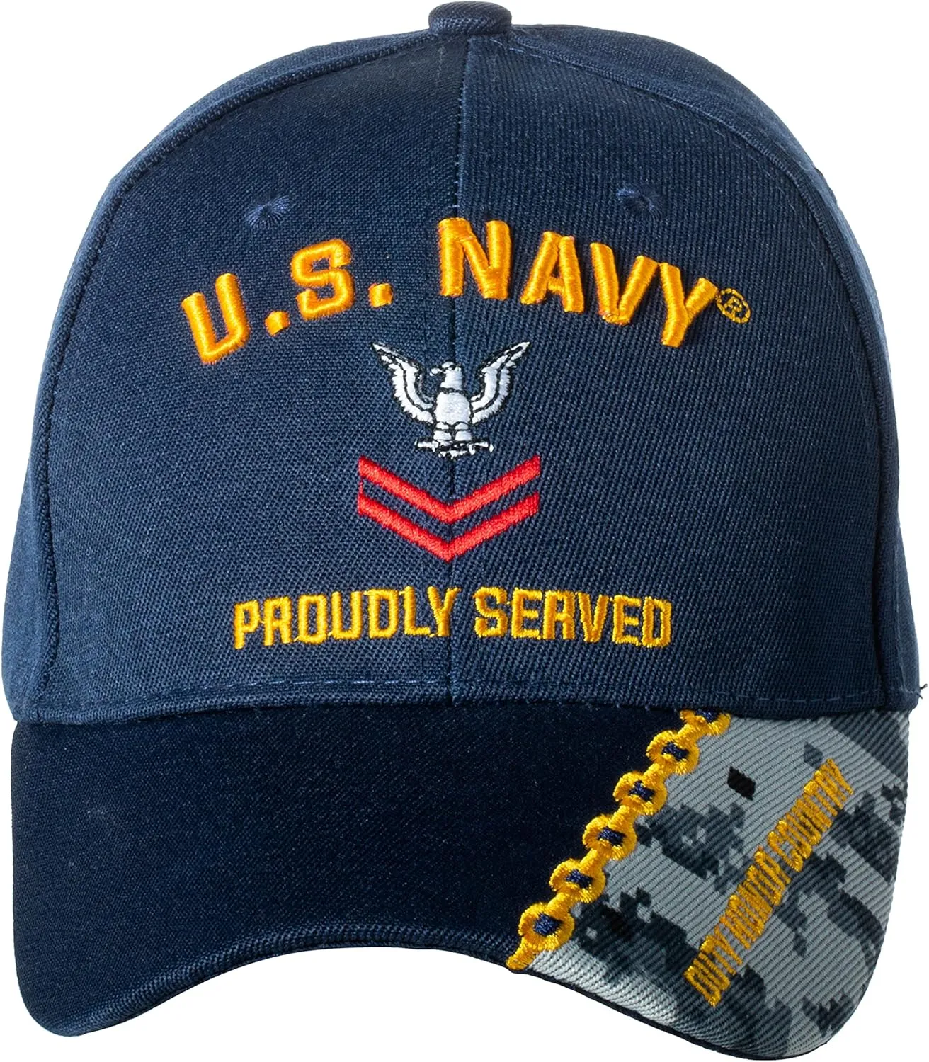 United States Navy Petty Officer Embroidered Adjustable Mid Profile Blue Baseball Cap