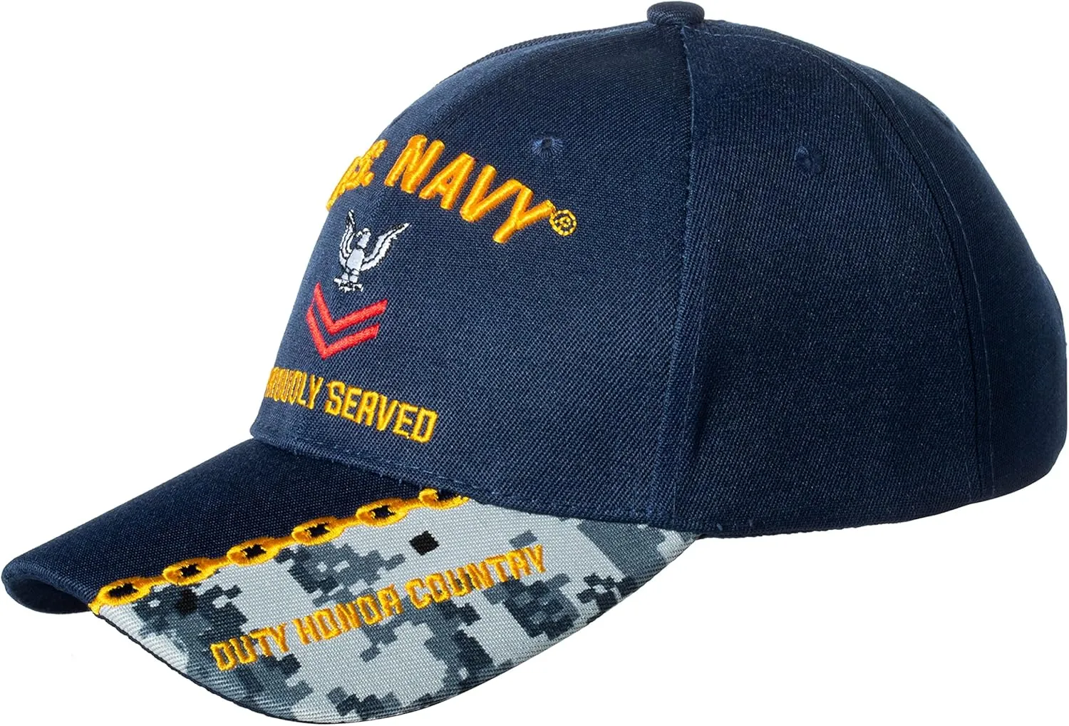 United States Navy Petty Officer Embroidered Adjustable Mid Profile Blue Baseball Cap