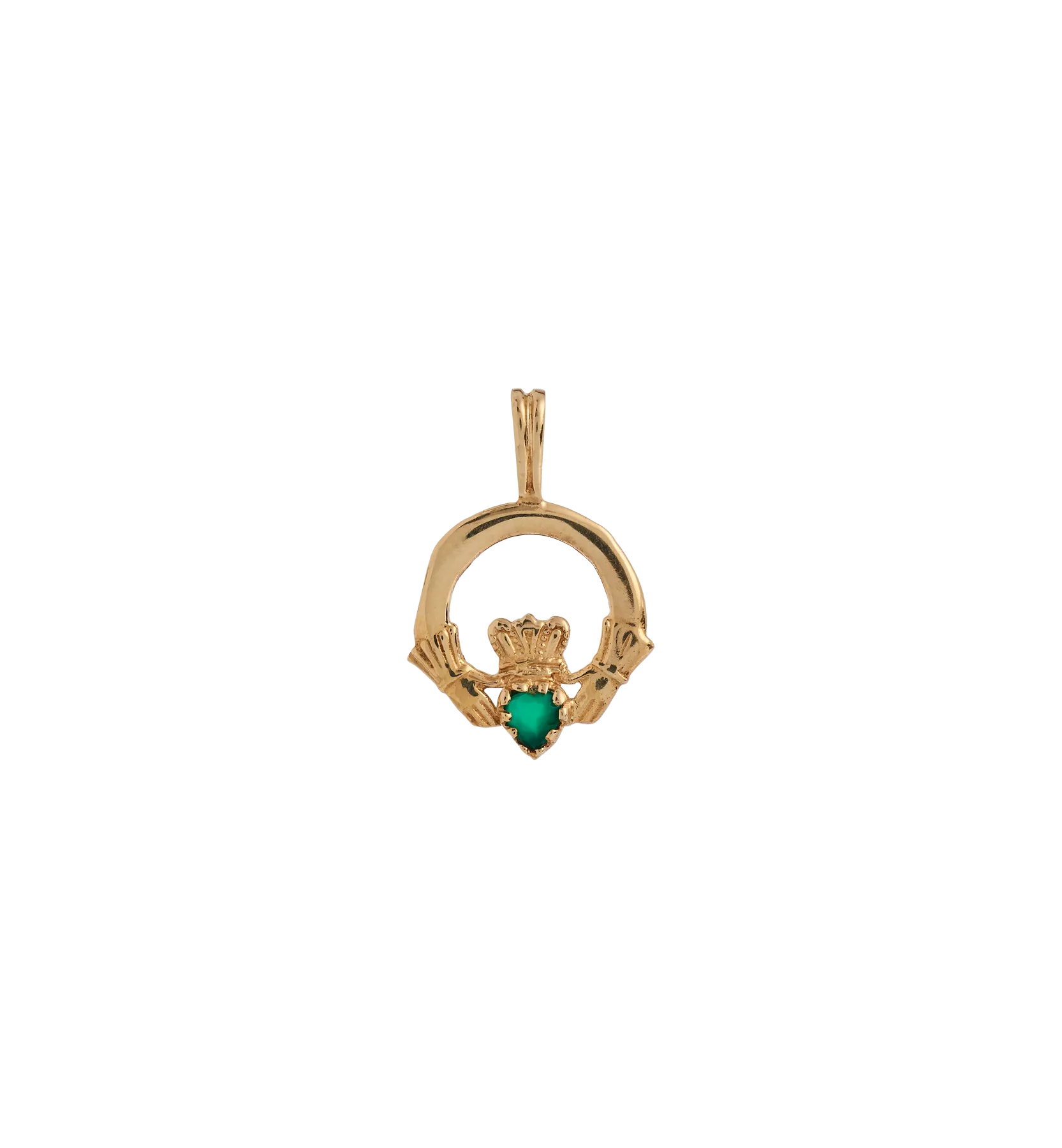 Vintage Emerald Claddagh Charm