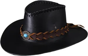 Vintage Western Cowboy Hat for Men Women Comfy Wide Brim Cowgirl Fedora Hats Wide Brim Felt Cowboy Hat for Women Men