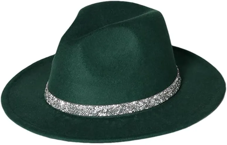 Women Fedora Hats with Diamond Band Fashion Wedding Party Jazz Cap Unisex Church Hat Bucket Hats 24 58-61cm