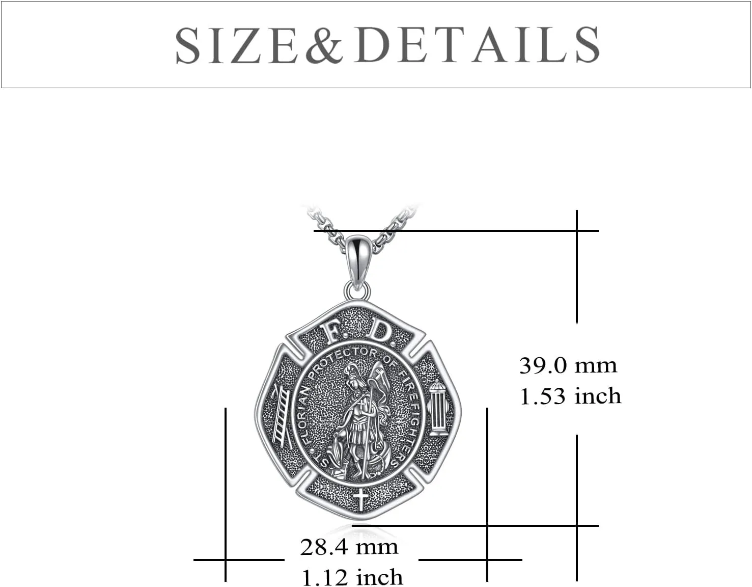 YFN Patron Saint Necklace Sterling Silver Amulet Medal Pendant Religious Protector Jewelry Gifts for Women Men